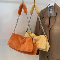 Plush Handbag Clutch Chain Shoulder Bag Crossbody Bags