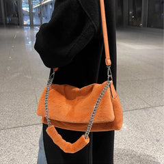 Plush Handbag Clutch Chain Shoulder Bag Crossbody Bags