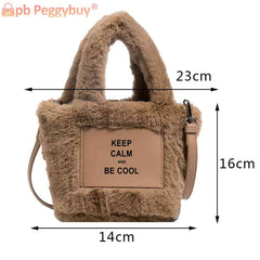 Plush Messenger Bags Lightweight Ladies Crossbody Bag Casual Portable