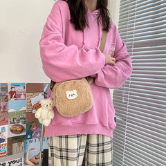 Women's Bear Messenger Bag Autumn Winter Crossbody Handbag