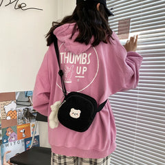 Women's Bear Messenger Bag Autumn Winter Crossbody Handbag