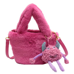 Winter Hair Ball Cross-body Bag with Hair Bucket
