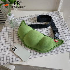 Plush Peas Shaped Female Shoulder Bag