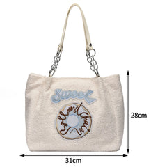 Plush Shoulder Bag Large Capacity Ladies Handbags