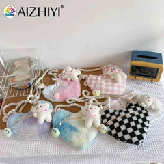 Plush Shoulder Bag Lightweight Soft Small Casual Zipper
