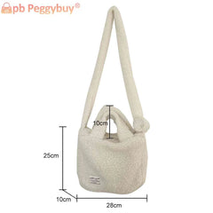 Plush Shoulder Bag Milky Autumn Winter Women Messenger Bag