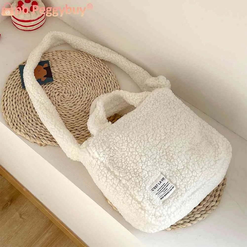 Plush Shoulder Bag Milky Autumn Winter Women Messenger Bag