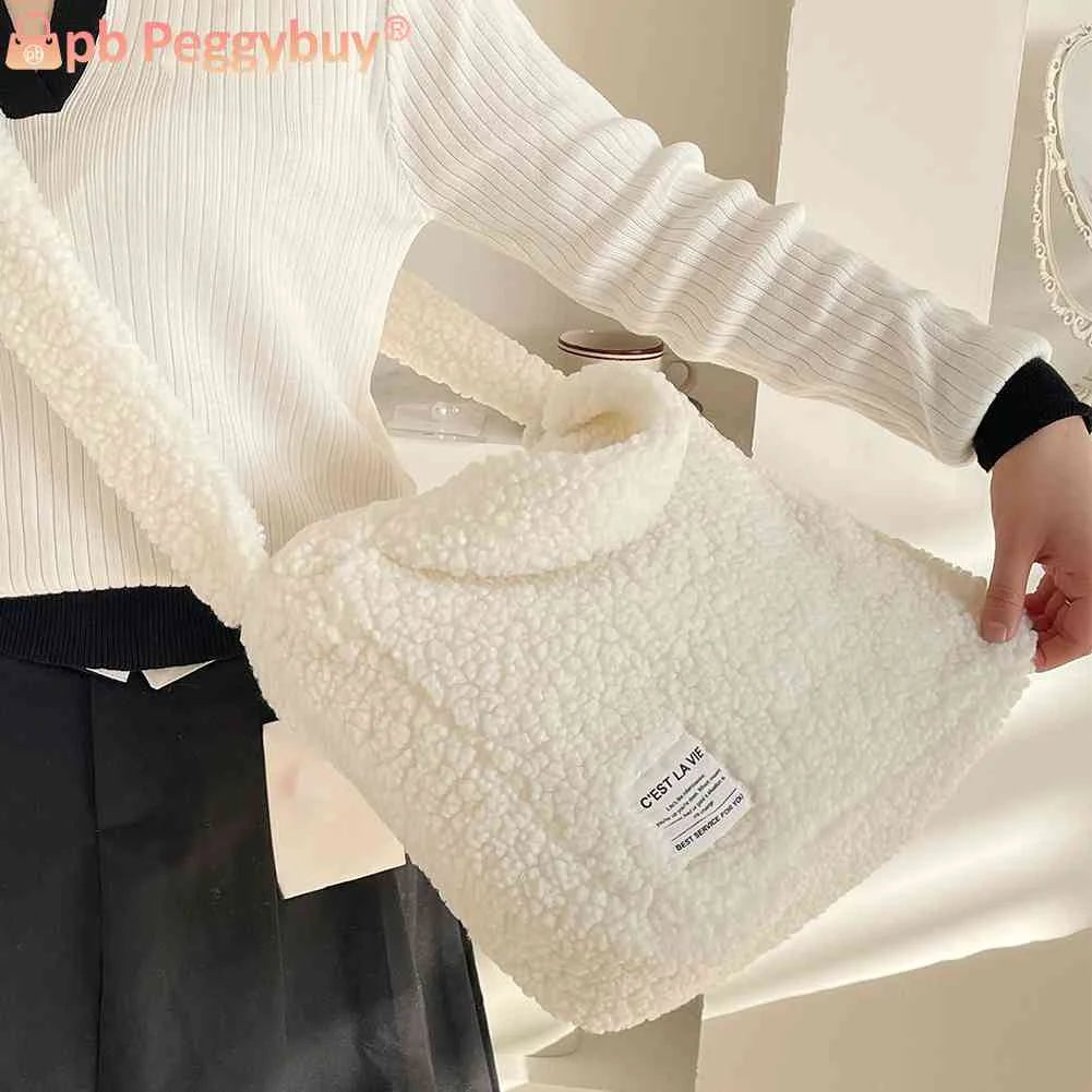Plush Shoulder Bag Milky Autumn Winter Women Messenger Bag