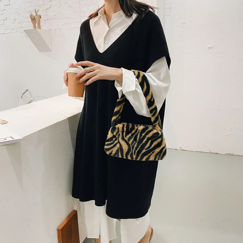 Plush Soft Underarm Shoulder Messenger Bag Casual Crossbody Bags