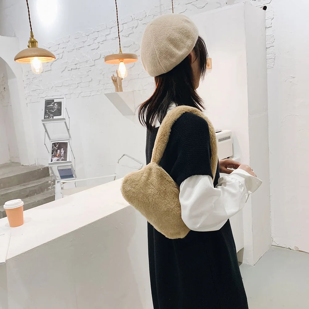Plush Soft Underarm Shoulder Messenger Bag Casual Crossbody Bags