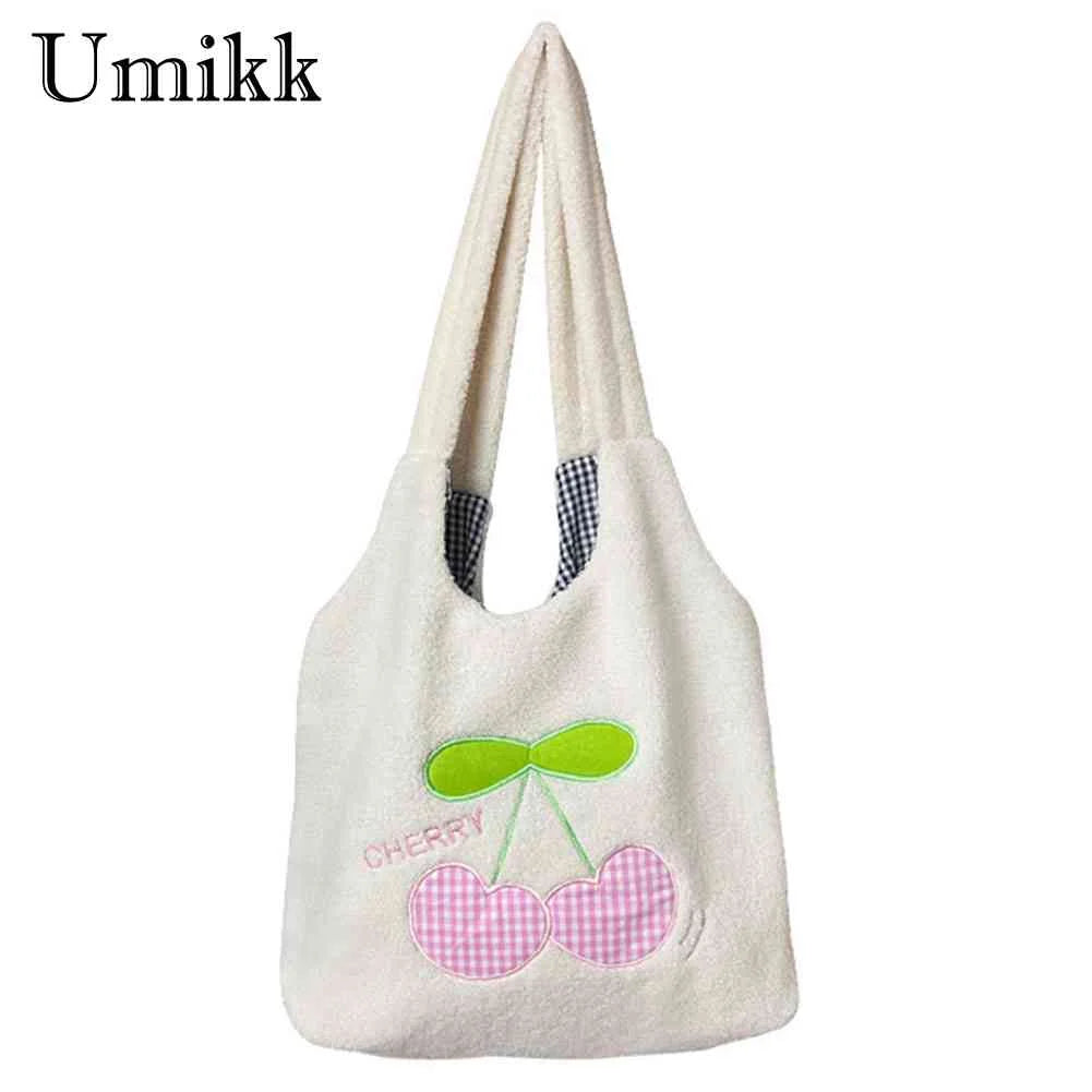 Cherry Cartoon Plush Top-handle Bag for Holiday Party
