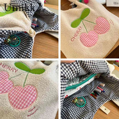 Cherry Cartoon Plush Top-handle Bag for Holiday Party