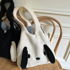 Plush Top-handle Bag Animal Pattern Large Capacity Soft Casual