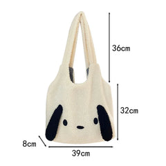 Plush Top-handle Bag Animal Pattern Large Capacity Soft Casual