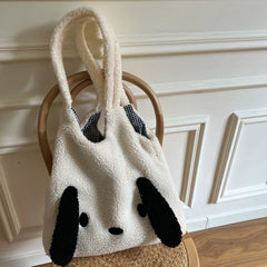 Plush Top-handle Bag Animal Pattern Large Capacity Soft Casual