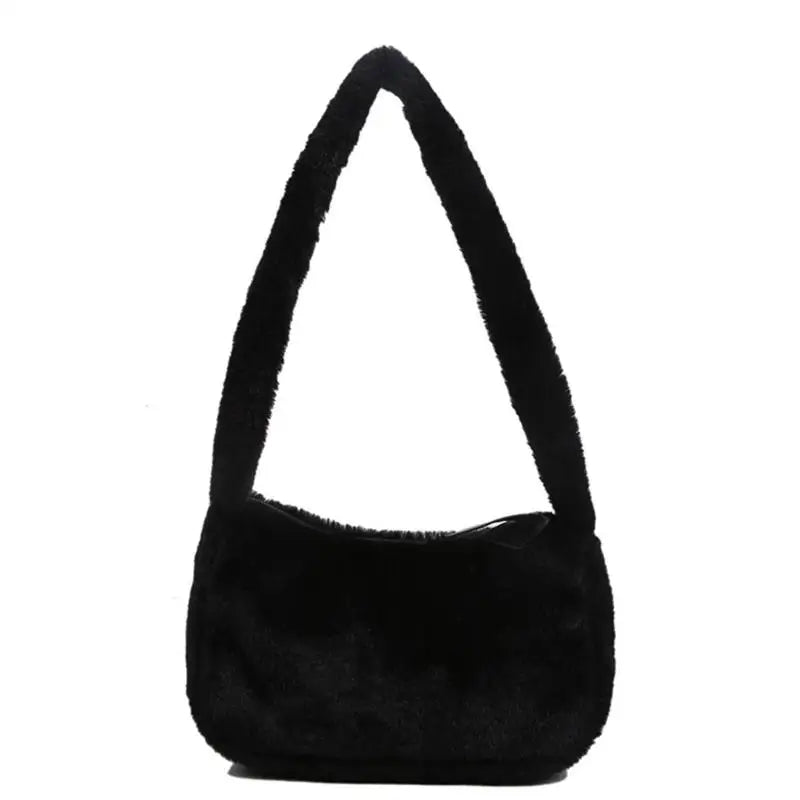Fluffy Underarm Bag for Women - Y2K Furry Purse Tote