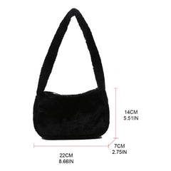 Fluffy Underarm Bag for Women - Y2K Furry Purse Tote