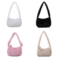 Fluffy Underarm Bag for Women - Y2K Furry Purse Tote