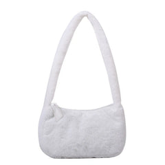 Fluffy Underarm Bag for Women - Y2K Furry Purse Tote