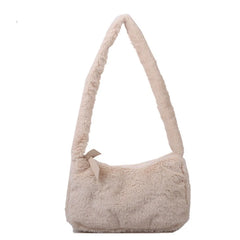 Fluffy Underarm Bag for Women - Y2K Furry Purse Tote