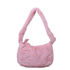 Fluffy Underarm Bag for Women - Y2K Furry Purse Tote