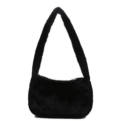 Fluffy Underarm Bag for Women - Y2K Furry Purse Tote