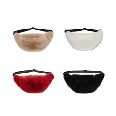 Winter Faux Fur Waist Bag Women Chest Belt Fanny Pack