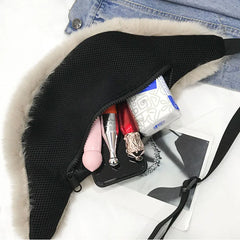 Winter Faux Fur Waist Bag Women Chest Belt Fanny Pack