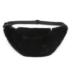 Winter Faux Fur Waist Bag Women Chest Belt Fanny Pack