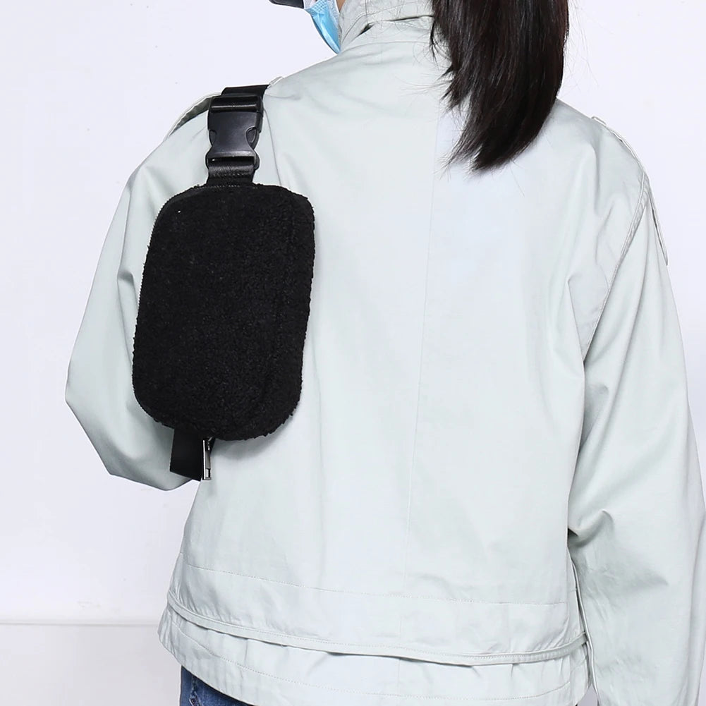 Plush Waist Messenger Bag Small Crossbody Chest Bags