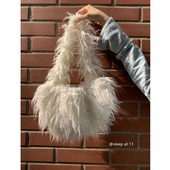 Furry Fluffy One-shoulder Bag Women's Portable Underarm Bag