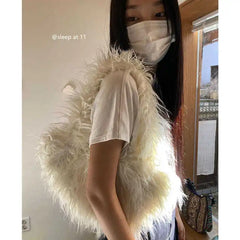 Furry Fluffy One-shoulder Bag Women's Portable Underarm Bag