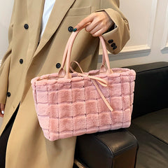 Vintage Large Capacity Tote Bag for Women, Autumn Winter Soft Handbag