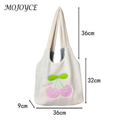 Plush Women Handbags Cherry Cartoon Autumn Winter Female Underarm Bag