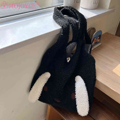 Fluffy Women Handbags Animal Pattern Large Capacity Soft Casual