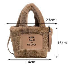 Casual Lightweight Crossbody Bag for Women - Letter Printed Satchel Tote