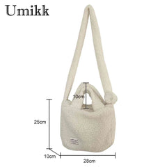 Plush Women Messenger Bag Autumn Winter Warm Soft Portable
