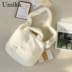 Plush Women Messenger Bag Autumn Winter Warm Soft Portable