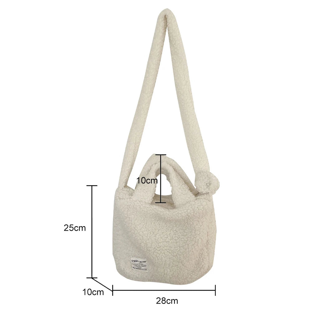 Soft Women Messenger Bag Warm Winter Handbag for Teenage Girls