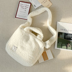 Soft Women Messenger Bag Warm Winter Handbag for Teenage Girls