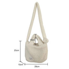 Soft Women Messenger Bag Warm Winter Handbag for Teenage Girls