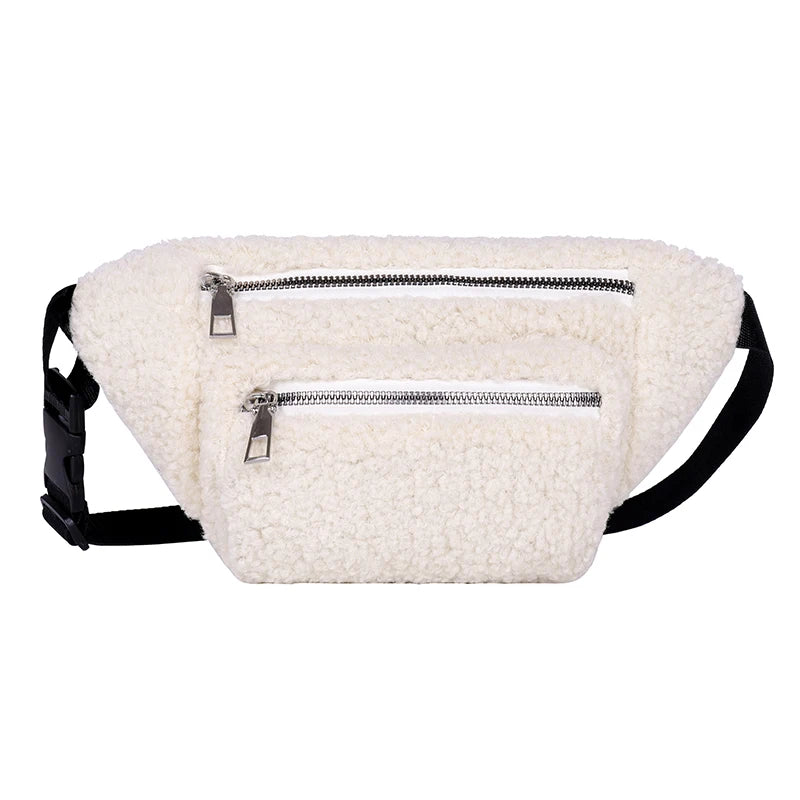 Plush Women's Solid Waist Bag