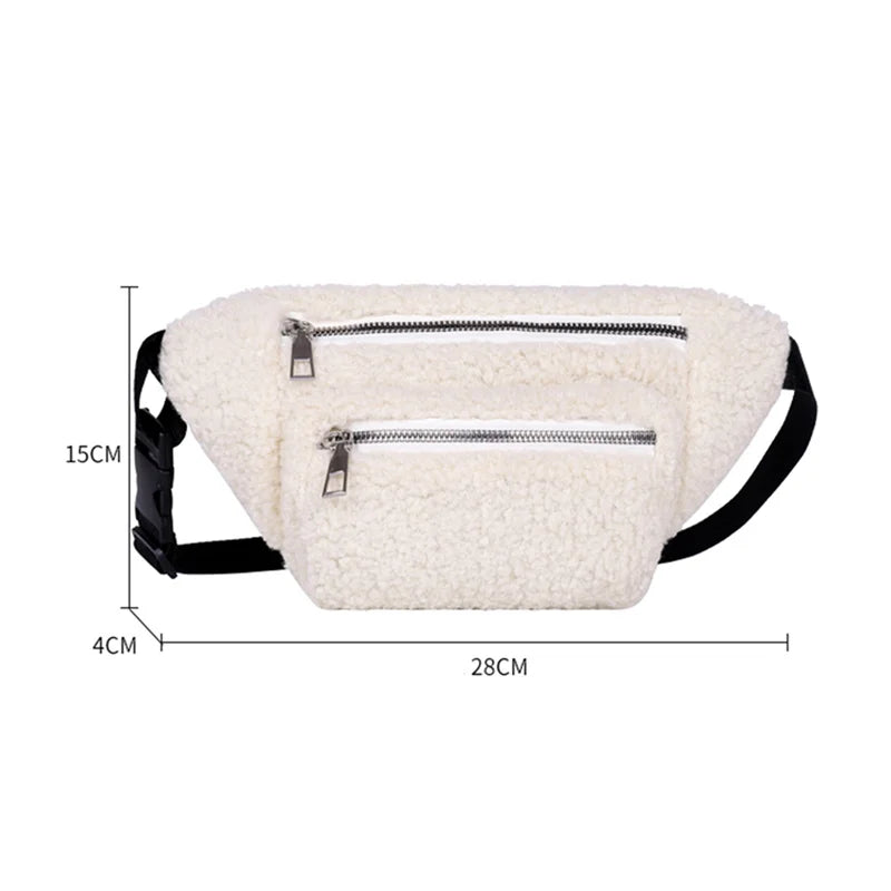 Plush Women's Waist Bag Belt Bags Shoulder Crossbody Chest Bag