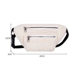 Plush Women's Waist Bag Solid Belt Bags Shoulder Crossbody