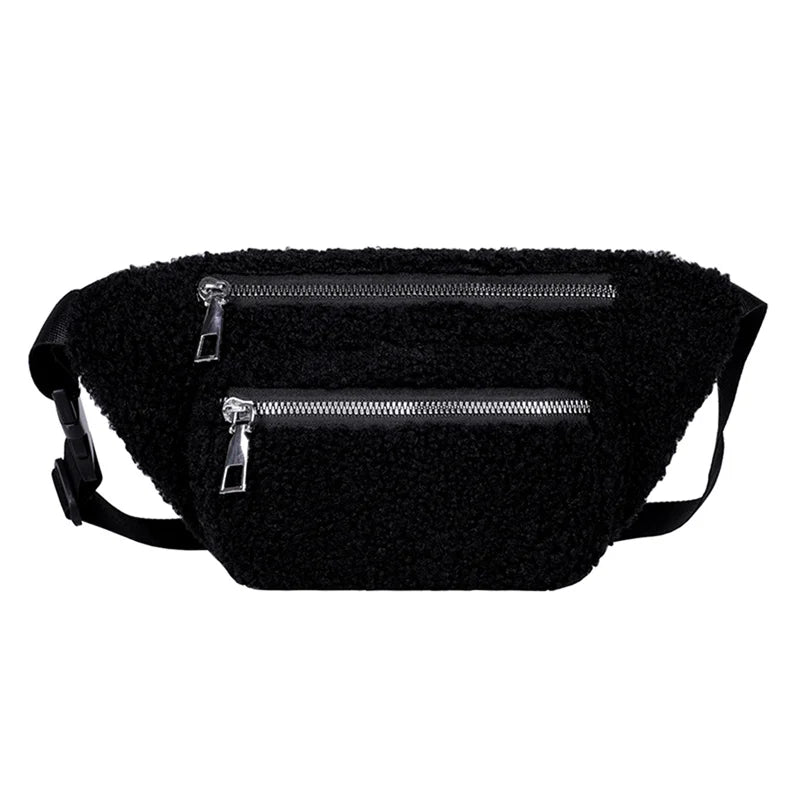 Plush Women's Waist Bag Shoulder Chest Bag