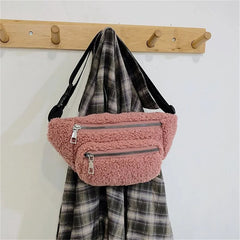 Plush Women's Waist Bag Shoulder Chest Bag