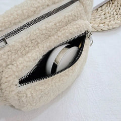 Plush Women's Waist Bag Solid Belt Bags Shoulder Crossbody