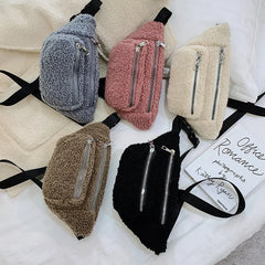 Plush Women's Solid Waist Bag