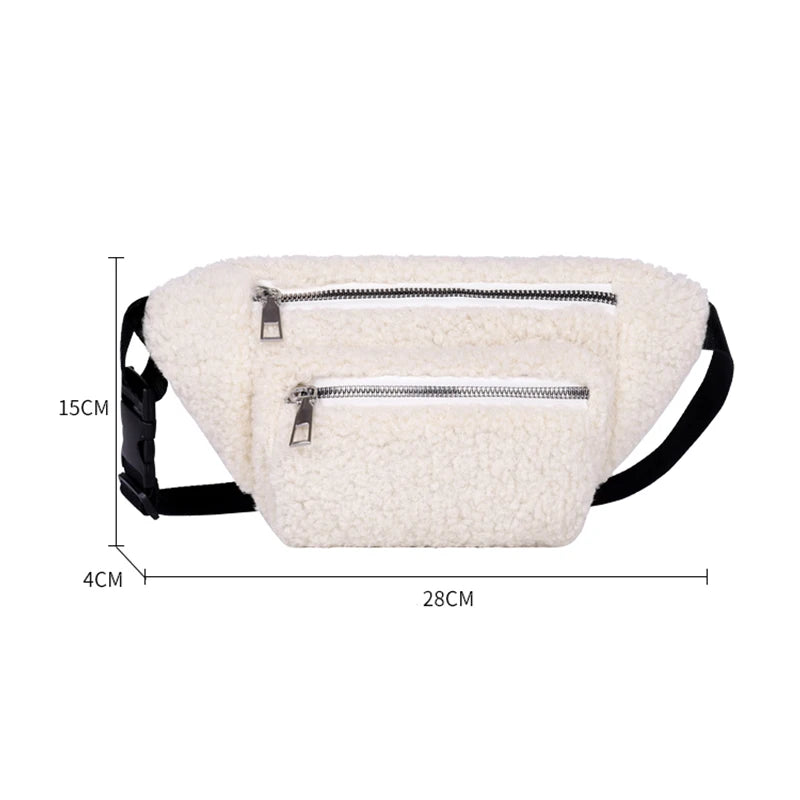 Plush Women's Solid Waist Bag