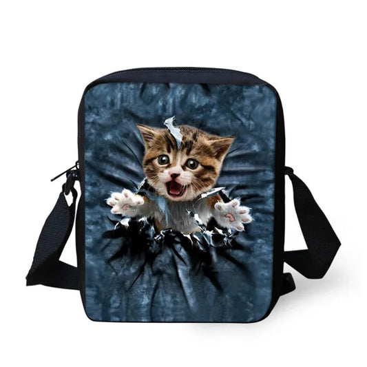 Pocket Cat Shoulder Messenger Bag Crossbody Phone Bag for Boys